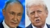 Rus prezidenti Wladimir Putin (çepde) we ABŞ prezidenti Donald Tramp 