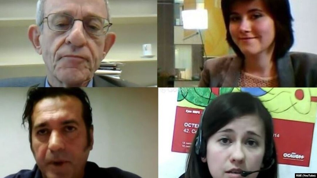 Daniel Serwer (G-L), Deana Kjuka (G-D), Xhabir Deralla (D-L) i Marija Tumanovska (D-D)