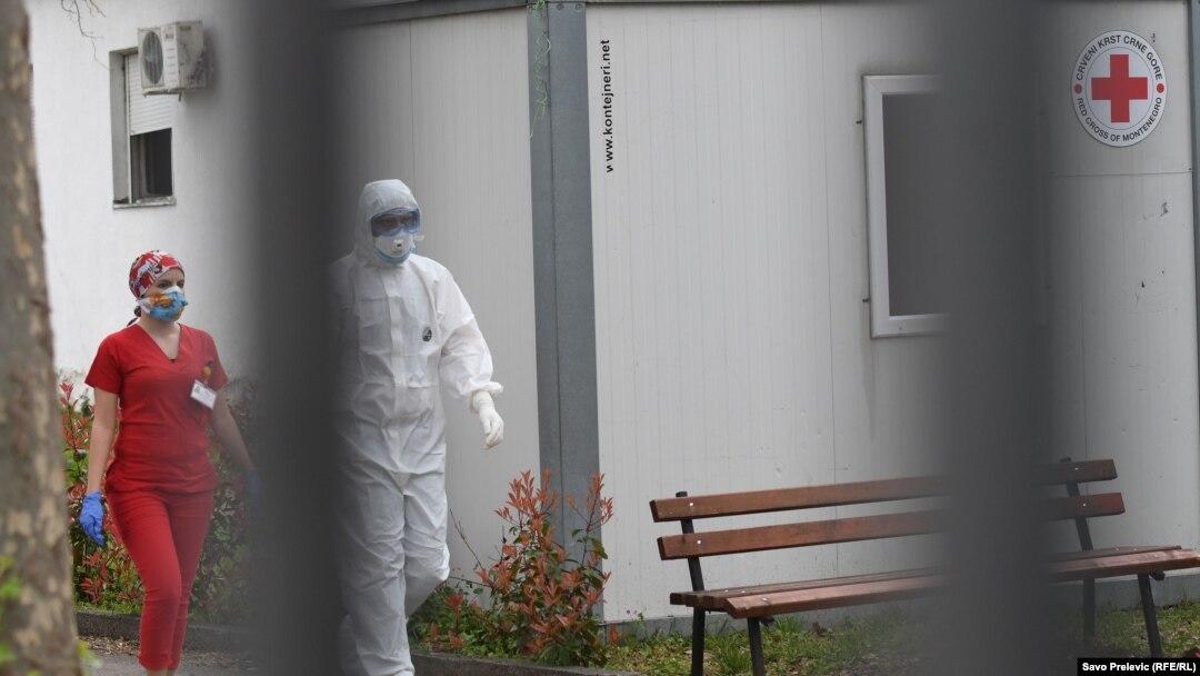 Klinički centar u Podgorici. Zabeleženo 27. marta 2020. 
